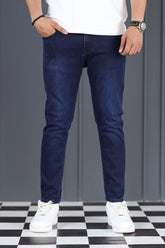 Street Style Turbo Ankle Fit Jeans In Dark Navy